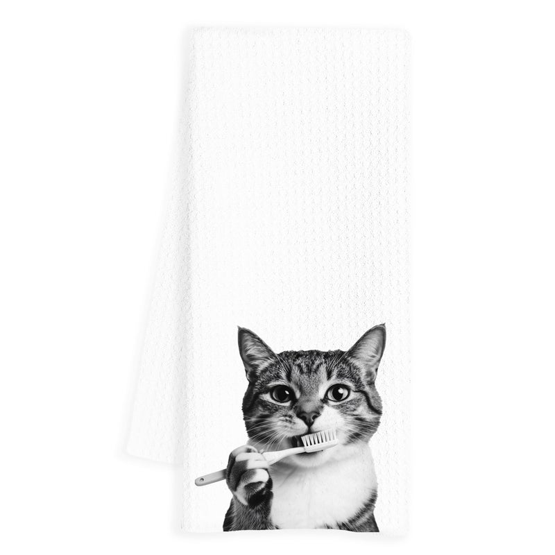 INDAJEDN Funny Cat Bathroom Hand Towels, Cat Hand Towels for Bathroom, Cat Towels for Cat Lovers, Cat Bathroom Decor, Cat Lover Gifts for Women, Funny Cat Gifts, Cat Mom Gifts for Women, 16x24 Inch - Image 1