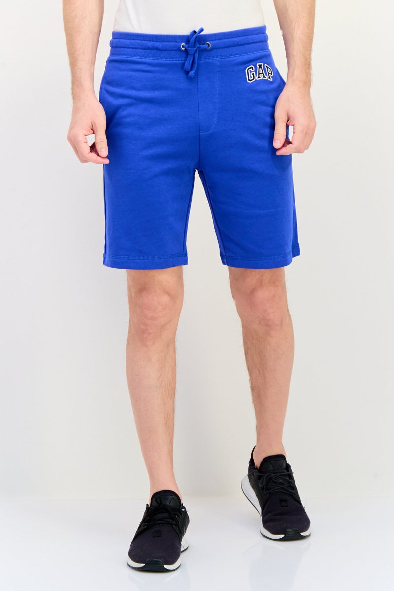 GAP Men Embroidered Logo Basic Shorts, Blue - Image 1
