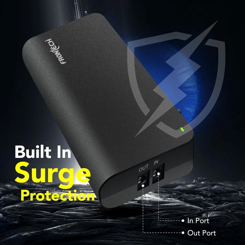FRONTECH UPS صغير لـ 12 فولت، 2.5 أمبير | احتياطي يصل إلى 4 ساعات | احتياطي طاقة لجهاز توجيه WiFi أثناء انقطاع التيار | مودم النطاق العريض UPS | UPS ثلاثي البطاريات-0021 - Image 5