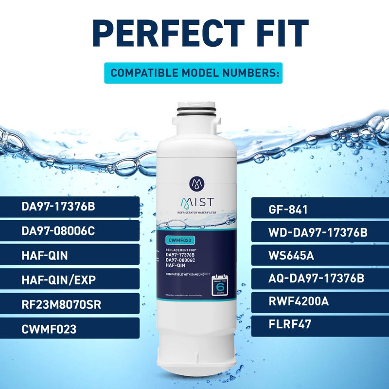 Mist HAF-QIN/EXP Refrigerator Water Filter Replacement for Samsung DA97-17376B, DA97-08006C, Refrigerators RF23M8570SR, RF28R7351SR â€“ NSF 42 Certified â€“ 2 Pack - Image 3