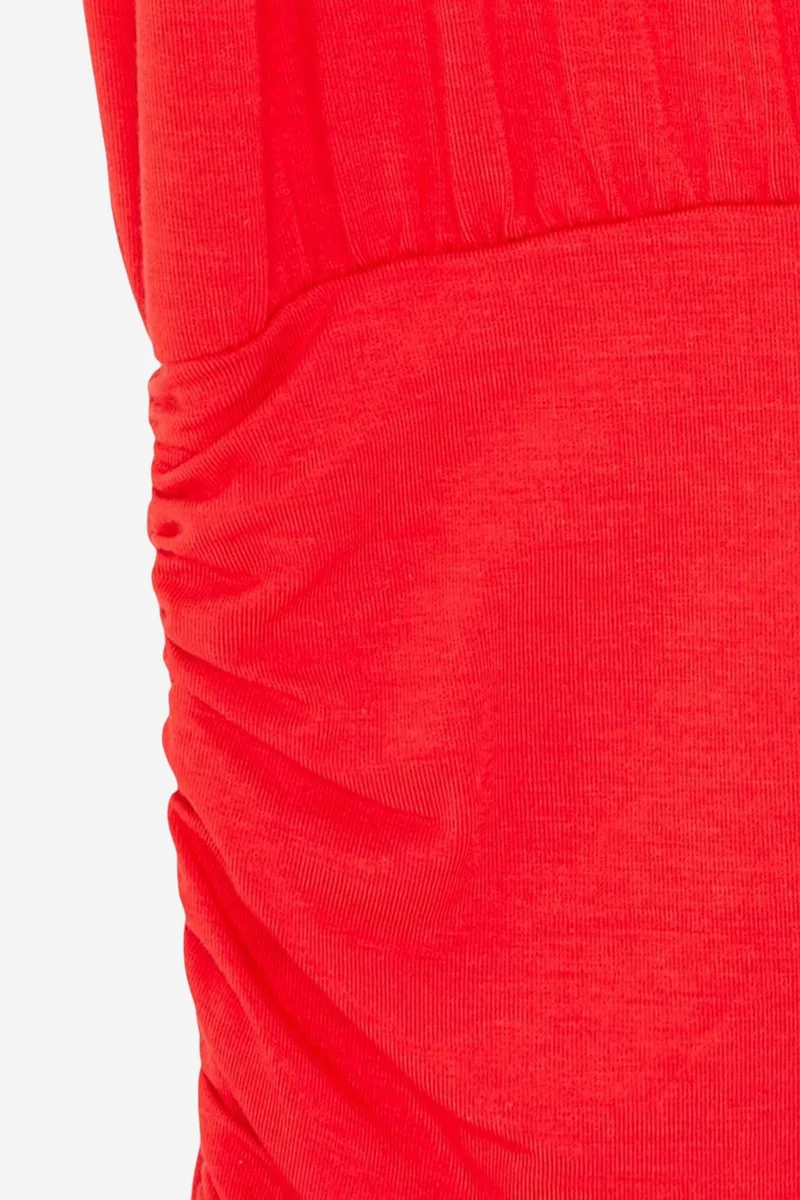 Dilvin Cherry Red DILVIN Women's Modal Blend Cut-out Crew Neck Blouse for Women | Best Price UAE