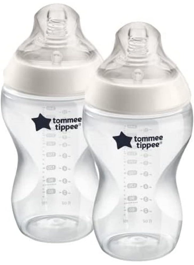 Tommee Tippee Closer To Nature Feeding Bottles 2X 340Ml, White - Image 1