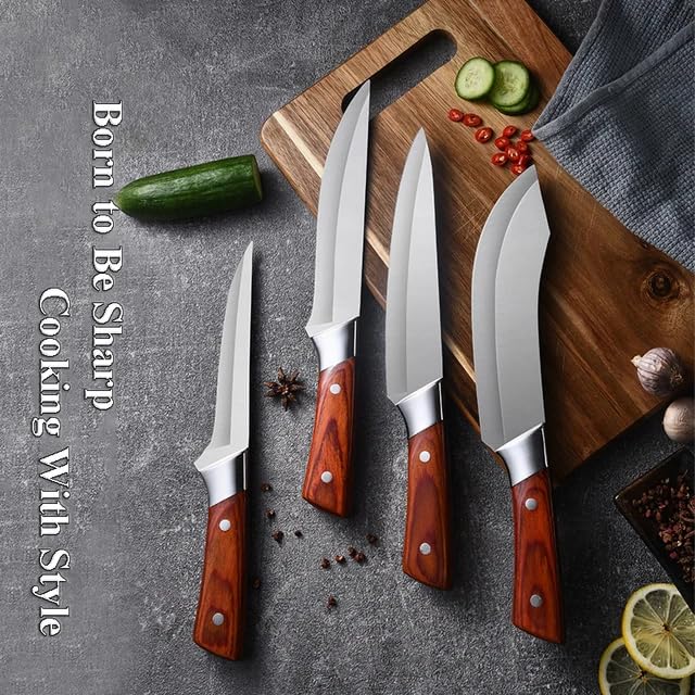 Machado Forging Serbian Chef Knife, Kitchen Knives Full Tang High Carbon Clad Steel Butcher Cleaver Suitable for Cutting Vegetables, Fish, etc for Kitchen, Hotel, Restaurants - 11 in - Image 4