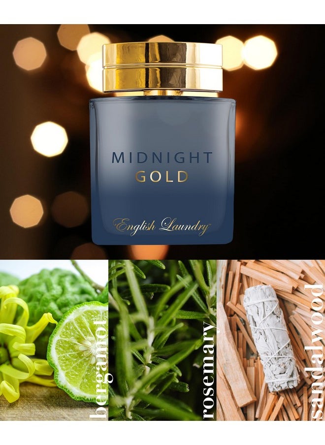 انجلش لوندري - مجموعة هدايا من 3 قطع من عطر إنجلش لوندري ميدنايت جولد أو دو بارفان، 3.4 أونصة سائلة. - Image 1