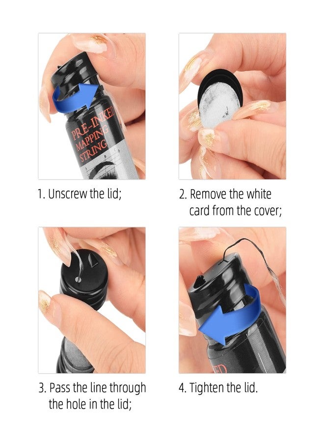 أتوموس خيط رسم الحواجب من أتوموس، عبوتان معبأتان مسبقاً بالحبر، طول 30 متراً (98 قدماً)، خيط مايكروبليدينغ لتحديد الحواجب وقياسها، خيط لمكياج الحواجب (أسود وأبيض). - Image 4