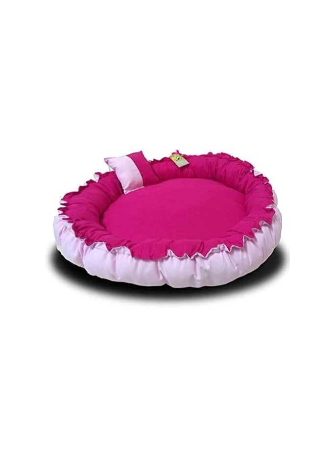 مورو مورو عش كلب مدور قطن – سرير مريح قابل للعكس للقطط والكلاب الصغيرة - Image 2