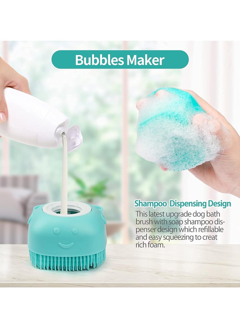general Dog Bath Brush Soft Silicone Pet Shampoo Massage Dispenser Grooming Shower Brush for Short Long Haired Dogs and Cats Washing - Image 2