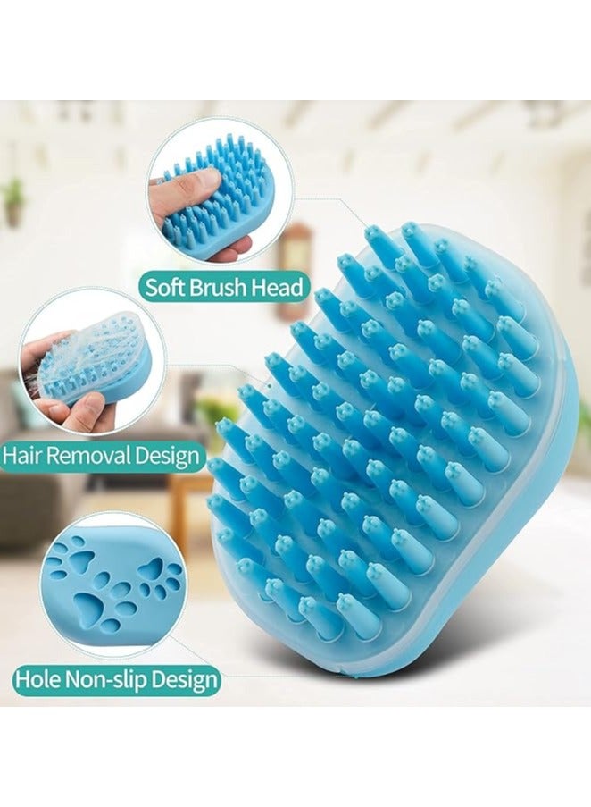 general Dog Bath Brush Soft Silicone Pet Shampoo Massage Dispenser Grooming Shower Brush for Short Long Haired Dogs and Cats Washing - Image 3