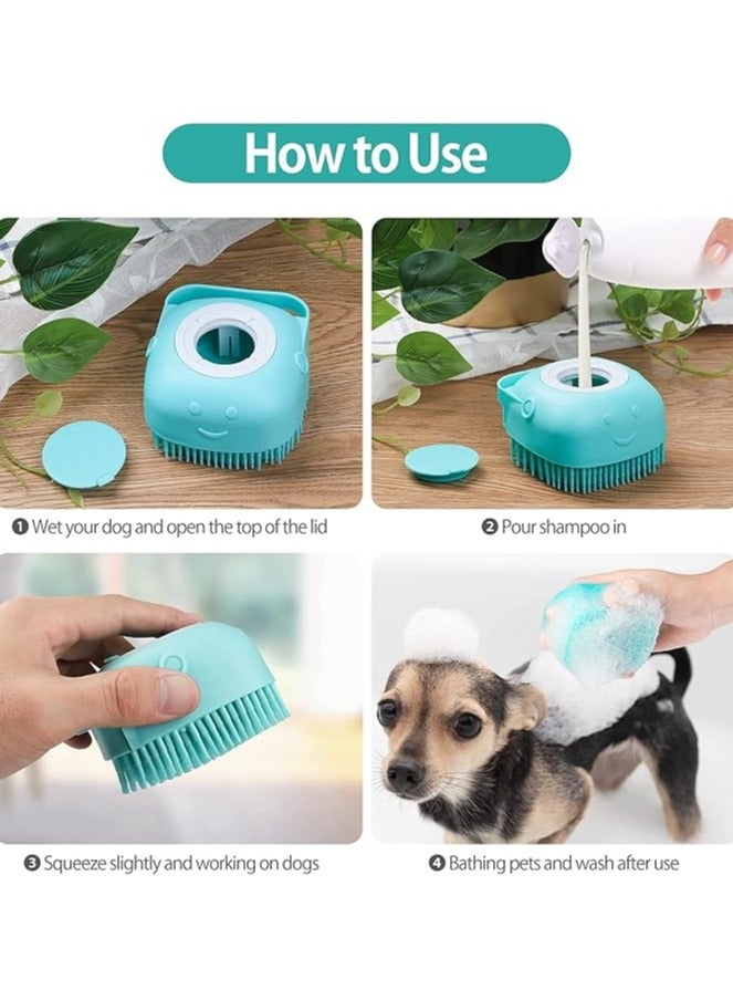 general Dog Bath Brush Soft Silicone Pet Shampoo Massage Dispenser Grooming Shower Brush for Short Long Haired Dogs and Cats Washing - Image 4
