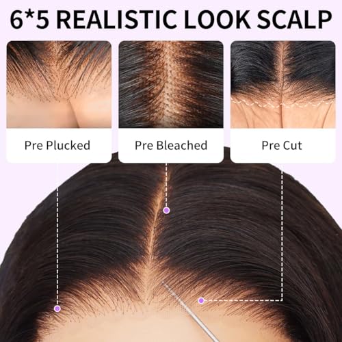 Tinashe Human Hair Wig Glueless Face-Framing Curtain Bangs Loose Body Wave 6×5 HD Lace Front Bob Highlight Honey Blonde Closure Wigs Pre Cut Bleached Knots Wigs for Black Women Haircuts 16 Inches - Image 3