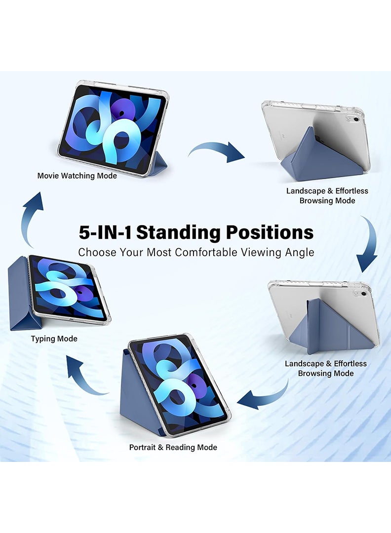 Theodor Case for iPad Air 11 inch M3 2025/Case for iPad Air 11 inch M2 2024 and iPad Air5 10.9 inch 2022/Air4 10.9 inch 2020 Gen with Pencil Holder 8 Mutil Angles Folding Auto Wake/Sleep,Cover for air 5th/air 4th 10.9inch 2022/2020,air 6th/air 7th 11inch 2025/2024- Purple - Image 3