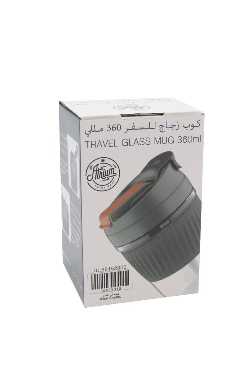 Atrium Mug Bottle Glass with Lid Cover and Holder Hot/Cold 360.00 ml - Image 3