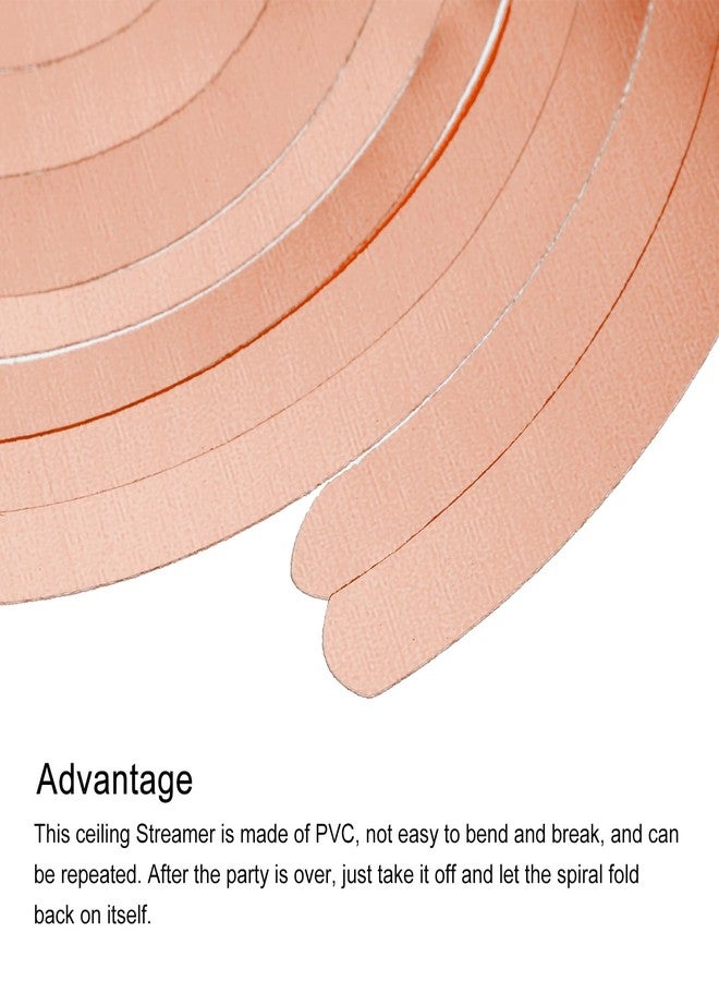 MECCANIXITY 30 Pcs Rose Gold Party Hanging Swirls Double Strip Hanging Decorations 27.6 inch Foil Swirling Hanging Plastic Ceiling Streamers for Birthday Party with Hang Tag Hook - Image 4
