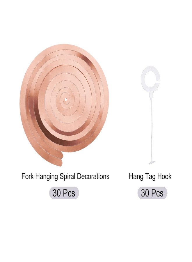 MECCANIXITY 30 Pcs Rose Gold Party Hanging Swirls Double Strip Hanging Decorations 27.6 inch Foil Swirling Hanging Plastic Ceiling Streamers for Birthday Party with Hang Tag Hook - Image 3