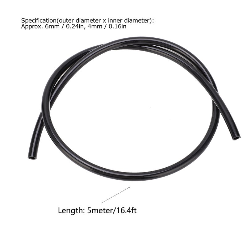 Pneumatic Hose Flexible Air Compressor TPU Tube Pipe for Chemical Fuel Oil TPU0604 OD6xID4Black 5meter - Image 5