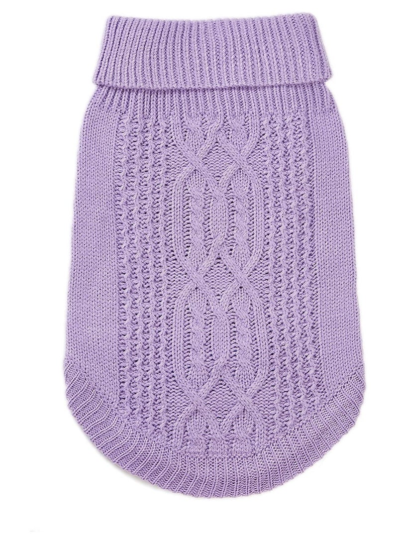 KASTWAVE Cats Knitted Sweaters Turtleneck Knitted Sleeveless Cat Clothes Warm Winter Kitten Clothes Outfits for Cats or Small Dogs in Cold Season Purple M - Image 4
