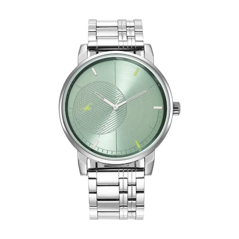 Fastrack Mens Stunners Quartz Analog Green Dial Metal Strap Watch for Guys-NS3278SM01 - Image 1