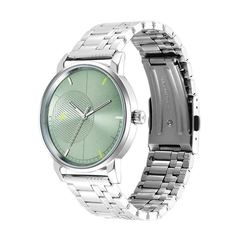 Fastrack Mens Stunners Quartz Analog Green Dial Metal Strap Watch for Guys-NS3278SM01 - Image 4