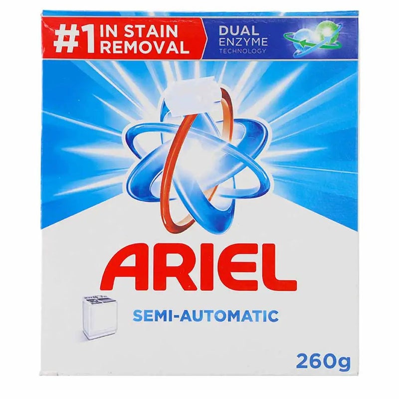Ariel Semi-Automatic Stain Removal, Dual Enzyme Technology- 260gms