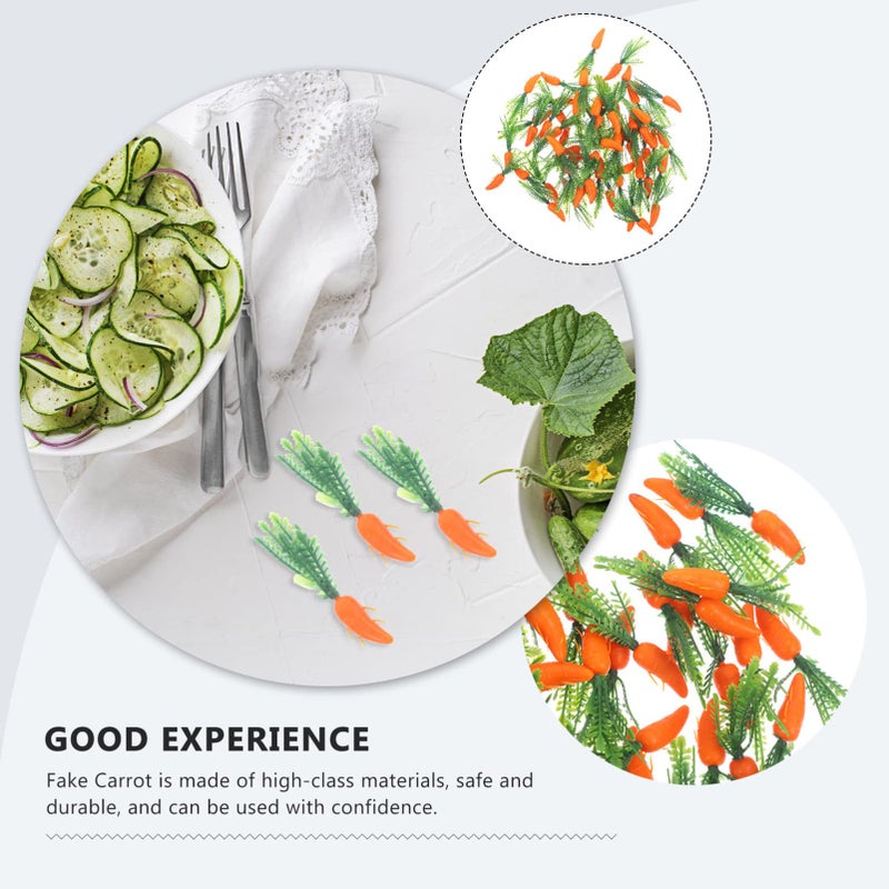 4 Pack 60 Pcs Artificial Carrot Decorations For Easter Pretend Play Home Kitchen - Image 5