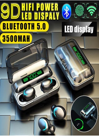 Mini Dual Ear Bluetooth Earphones: Advanced Dustproof Protection, Smart Colorful Fingerprint Touch, Triple Screen LED Display, Mini Large-Capacity Charging Case, Binaural Separation Design for Superior Sound Quality. - pzsku/Z1BFD7C5B582D3DA97B88Z/45/_/1735112764/55958d10-e2fd-4f6e-a2f1-6ae3586518b6