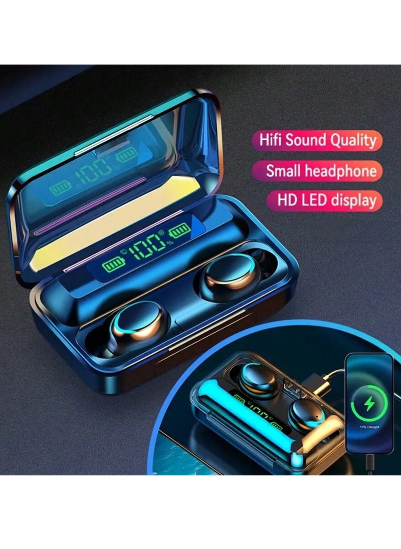 Mini Dual Ear Bluetooth Earphones: Advanced Dustproof Protection, Smart Colorful Fingerprint Touch, Triple Screen LED Display, Mini Large-Capacity Charging Case, Binaural Separation Design for Superior Sound Quality.