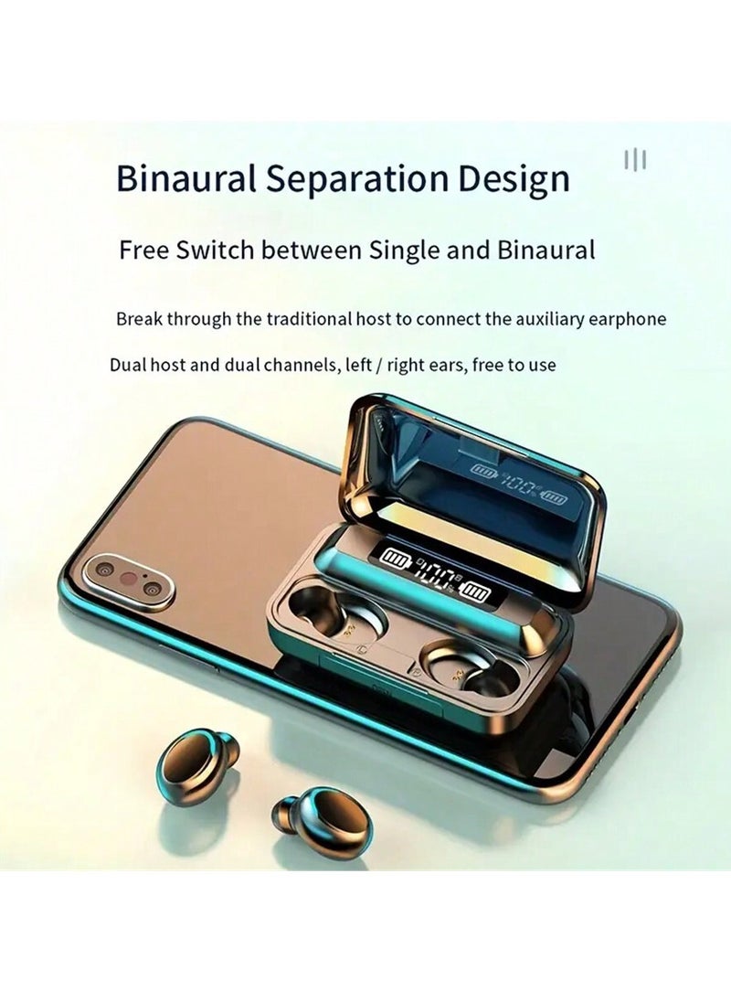 Mini Dual Ear Bluetooth Earphones: Advanced Dustproof Protection, Smart Colorful Fingerprint Touch, Triple Screen LED Display, Mini Large-Capacity Charging Case, Binaural Separation Design for Superior Sound Quality.