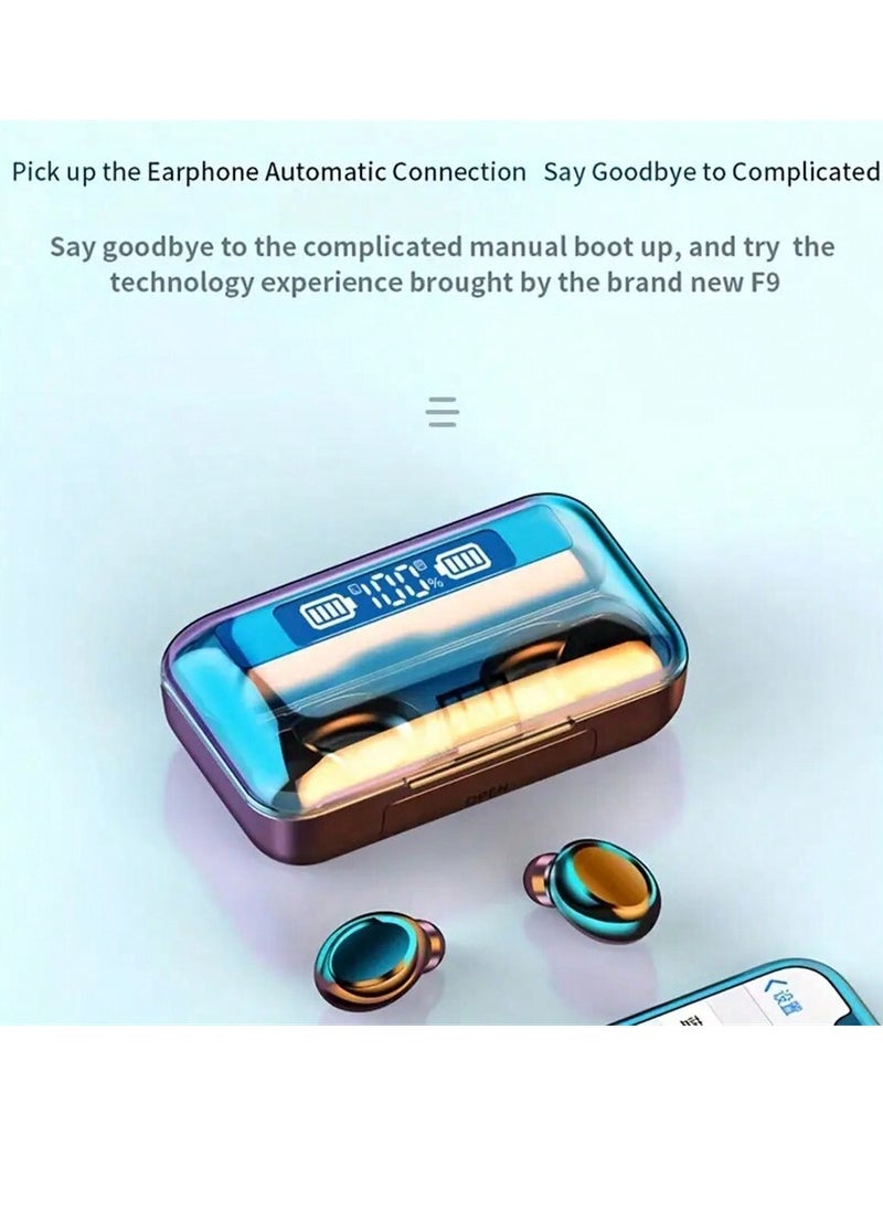 Mini Dual Ear Bluetooth Earphones: Advanced Dustproof Protection, Smart Colorful Fingerprint Touch, Triple Screen LED Display, Mini Large-Capacity Charging Case, Binaural Separation Design for Superior Sound Quality.