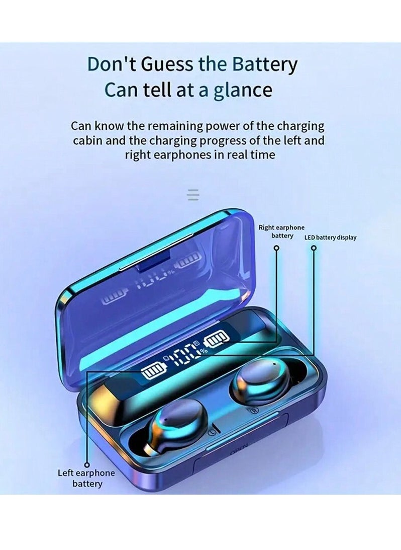 Mini Dual Ear Bluetooth Earphones: Advanced Dustproof Protection, Smart Colorful Fingerprint Touch, Triple Screen LED Display, Mini Large-Capacity Charging Case, Binaural Separation Design for Superior Sound Quality.