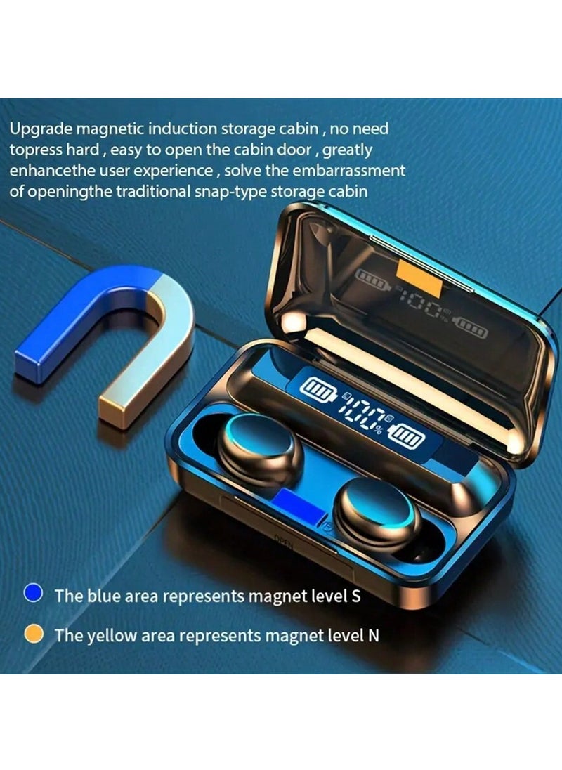 Mini Dual Ear Bluetooth Earphones: Advanced Dustproof Protection, Smart Colorful Fingerprint Touch, Triple Screen LED Display, Mini Large-Capacity Charging Case, Binaural Separation Design for Superior Sound Quality.