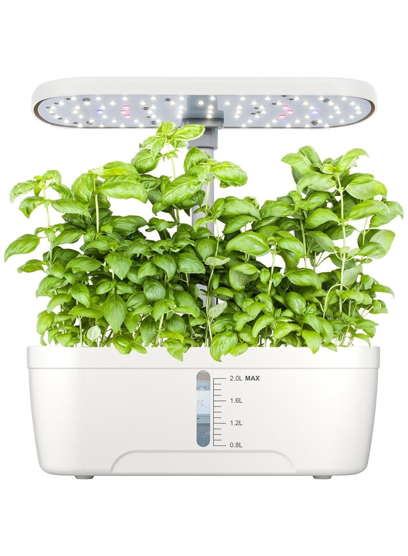 Generic Hydroponics Growing System 6 Pods Indoor Gardening System with LED Grow Light Height Adjustable Indoor Gardening System with Pump System for Herbs and Plants Light (White)  - Image 1
