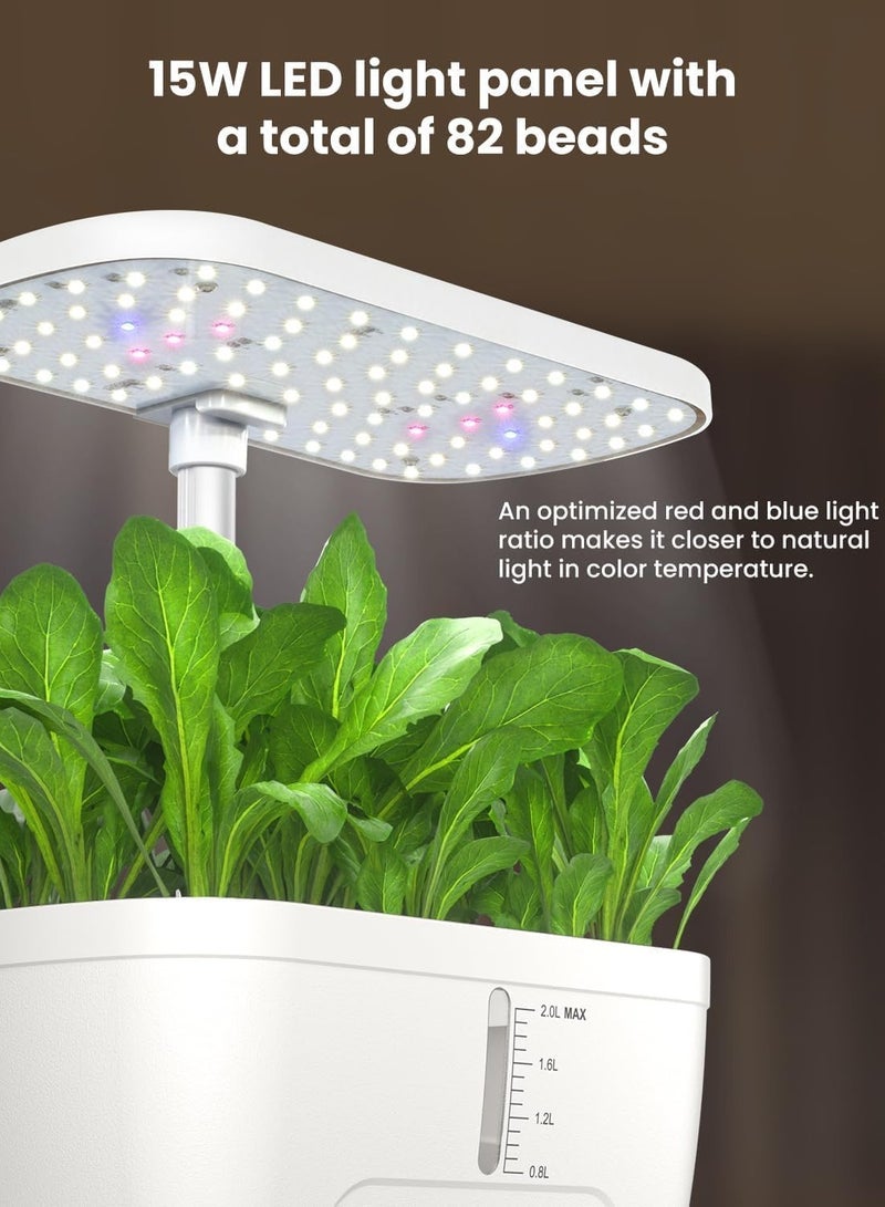 Generic Hydroponics Growing System 6 Pods Indoor Gardening System with LED Grow Light Height Adjustable Indoor Gardening System with Pump System for Herbs and Plants Light (White)  - Image 4