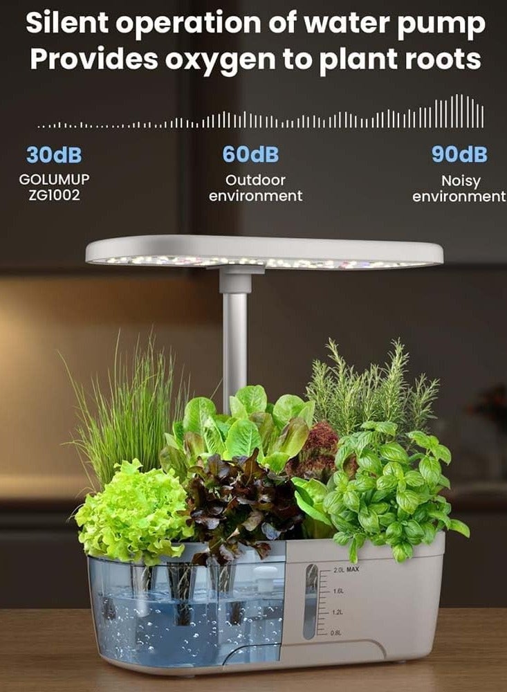 Generic Hydroponics Growing System 6 Pods Indoor Gardening System with LED Grow Light Height Adjustable Indoor Gardening System with Pump System for Herbs and Plants Light (White)  - Image 2