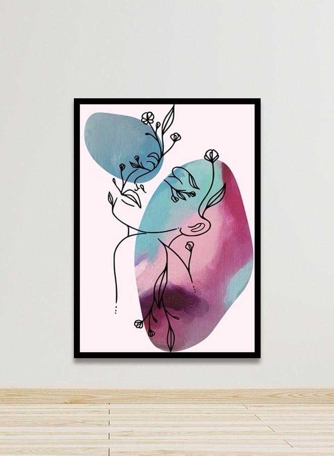 Marktna Canvas Wall Art For Wall Decoration Abstract Design With A Hollow Black Frame Size 120x80cm One Piece - Image 1