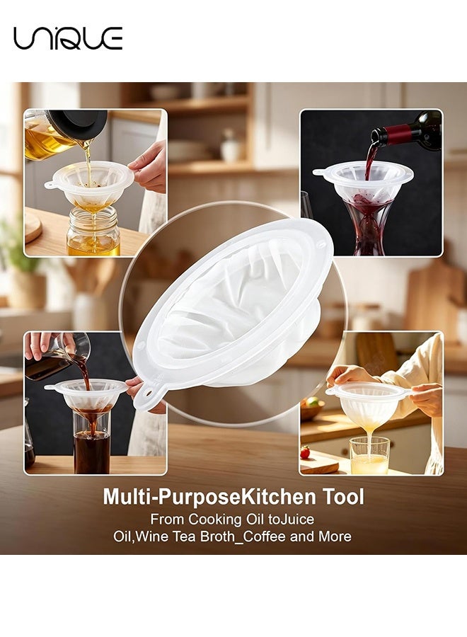 Unique 2 Pieces 200 Mesh Filter 5 Inch Food Filter Strainer Nylon Sieve Fine Mesh Plastic Reusable Strainer for Filtering Yogurt Juice Milk Honey Kitchen Whey Grease Coffee Funnels - Image 5