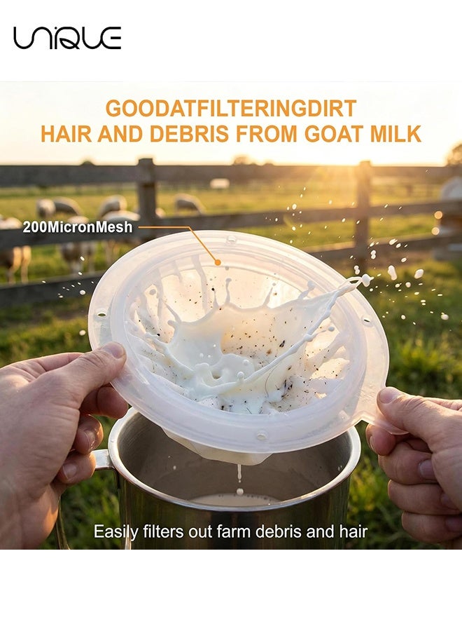 Unique 2 Pieces 200 Mesh Filter 5 Inch Food Filter Strainer Nylon Sieve Fine Mesh Plastic Reusable Strainer for Filtering Yogurt Juice Milk Honey Kitchen Whey Grease Coffee Funnels - Image 4
