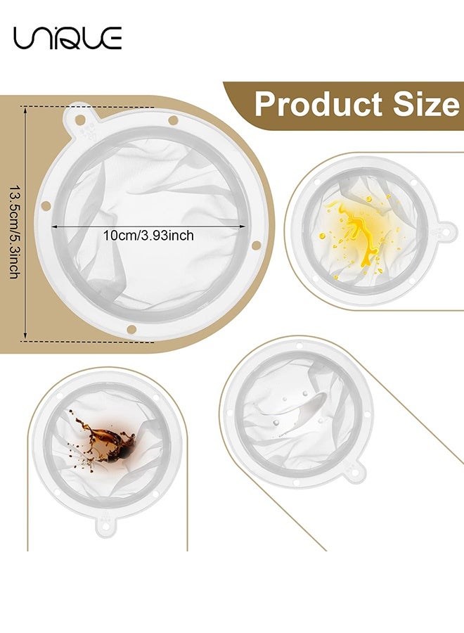 Unique 2 Pieces 200 Mesh Filter 5 Inch Food Filter Strainer Nylon Sieve Fine Mesh Plastic Reusable Strainer for Filtering Yogurt Juice Milk Honey Kitchen Whey Grease Coffee Funnels - Image 2