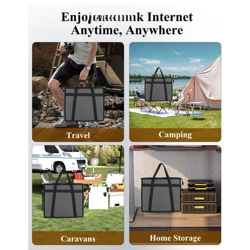 Mini Storage Bag: 340x300x75mm Oxford Fabric With Convenient Handle - Versatile Internal Panel For Device Protection, Stylish Design For Outdoor Activities Long Trips - Image 1
