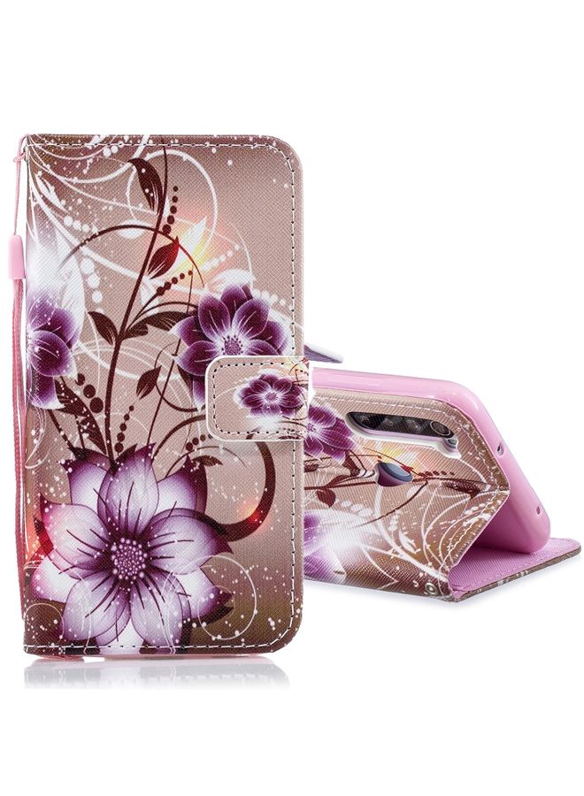 HuHa Case Cover For Xiaomi Redmi Note 8 Horizontal Flip Leather Case with Holder & Card Slots & Wallet Lotus 