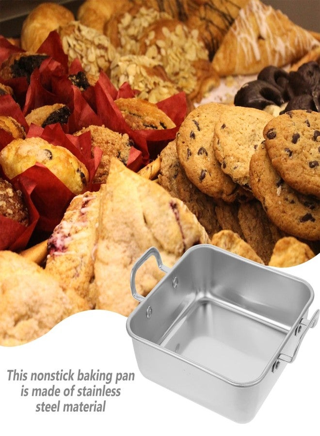 PRETYZOOM Stainless Steel Square Baking Pan 15cm Warping-Resistant for Even Baking, Smooth-Surface for Safe Oven-to-Table Transfer - for Tiramisu, Banana Bread, Meatloaf, Pastry Making - Image 2
