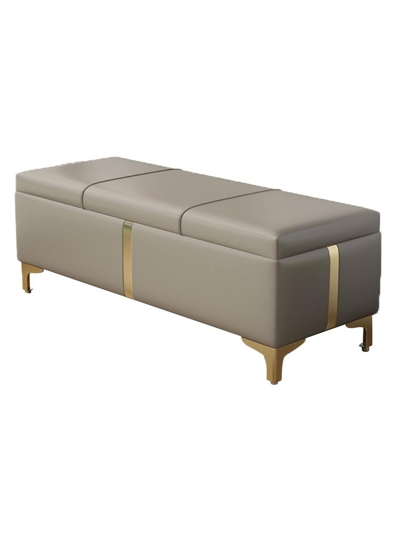 Generic Storage Bench with Metal Legs Ottoman Upholstered Bench Perfect for End of Bed Seating And Storage in Bedroom, Living Room, And Entryway - Image 1