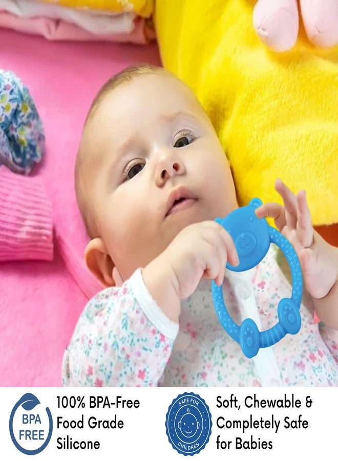MamaLaps Soft Silicone Baby Teether, Silicone BPA Free Teethers for Newborn Infant, Teething Toy for Babies with Textured Surface for Soothing Gums (Pack of 1, Teddy-Pink) - Image 3