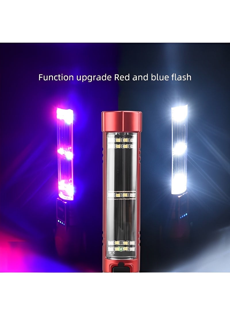 REOCLE - Car Flashlight High Lumens LED COB Light Solar Powered USB Rechargeable Tactical Multi-Function Torch Tool Siren Window Breaker Seat Belt Cutter for Camping - Image 1
