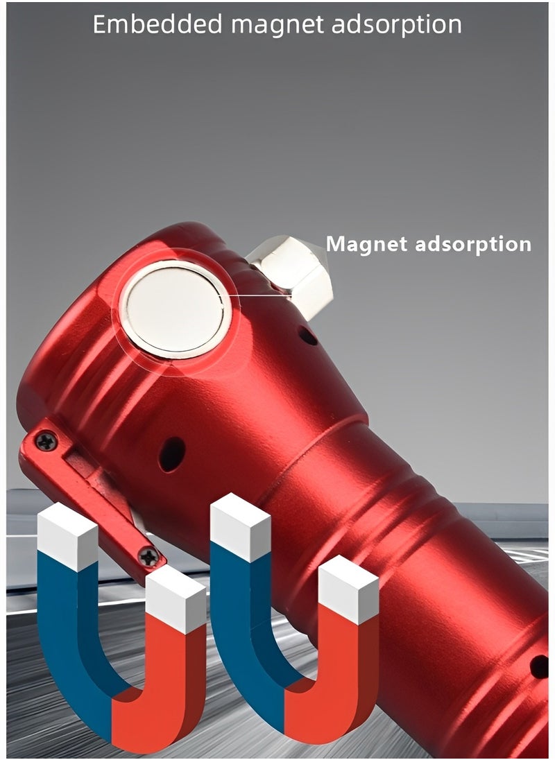 REOCLE - Car Flashlight High Lumens LED COB Light Solar Powered USB Rechargeable Tactical Multi-Function Torch Tool Siren Window Breaker Seat Belt Cutter for Camping - Image 1