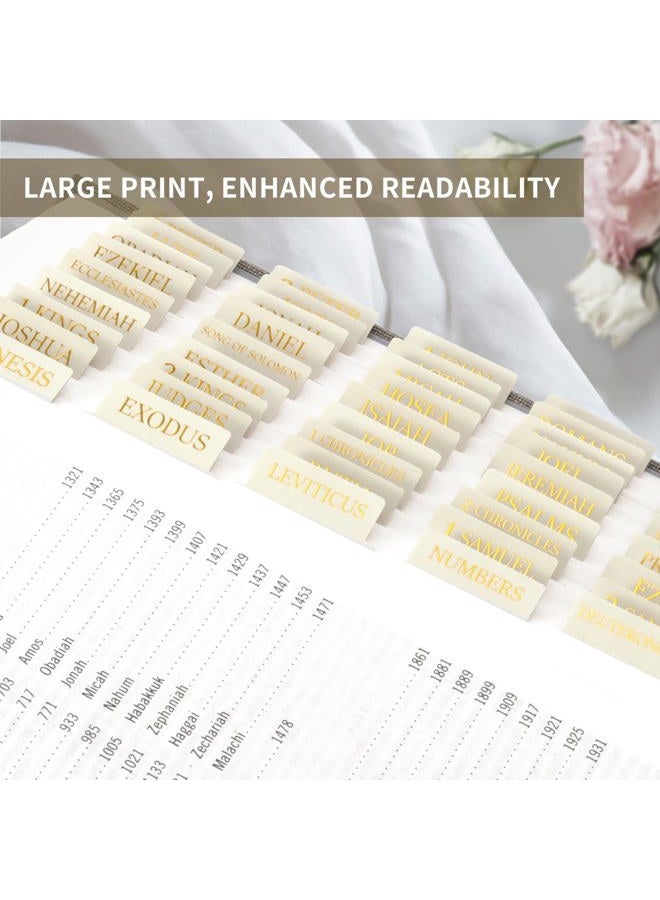 Taja Bible Tabs for Women & Men, Laminated Bible Tabs for Study Bible, Large Print Bible Tabs for Easy Navigation, Bible Index Tabs, 66 Tabs Old & New Testament, Extra 9 Blank Tabs - Beige - Image 4