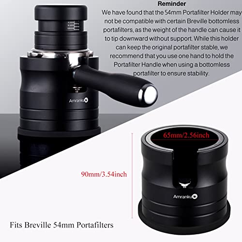 Amrankuo Coffee Portafilter Holder| Espresso Tamper Stand| Aluminum Alloy Espresso Holder| With Non-slip Base| Fits 54mm Espresso Machines Portafilter | (54mm, Black) - Image 5