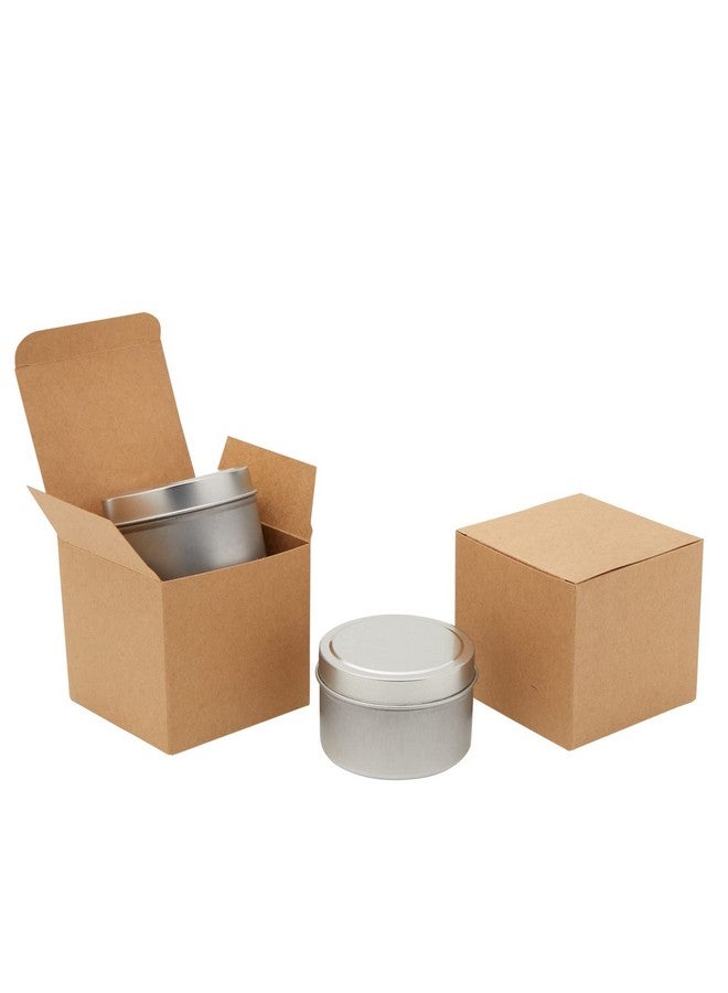 Juvale Kraft Gift Boxes - 100-Pack Gift Wrapping Brown Paper Boxes with Lids, Kraft Boxes for Party Supplies, Cupcake Containers, Wedding Favors, Small, 3 x 3 x 3 Inches - Image 4