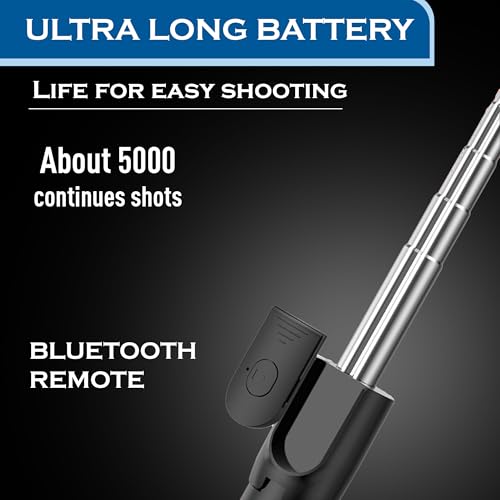 Kratos Upgraded 2026 67Inch/ 170cm Long Selfie Stick Tripod with Wireless Remote, Long Tripod Stand with 360° Rotation, Compatible with Mobile/GoPro for Travel,Suitable for iPhone and All Smartphones - Image 5