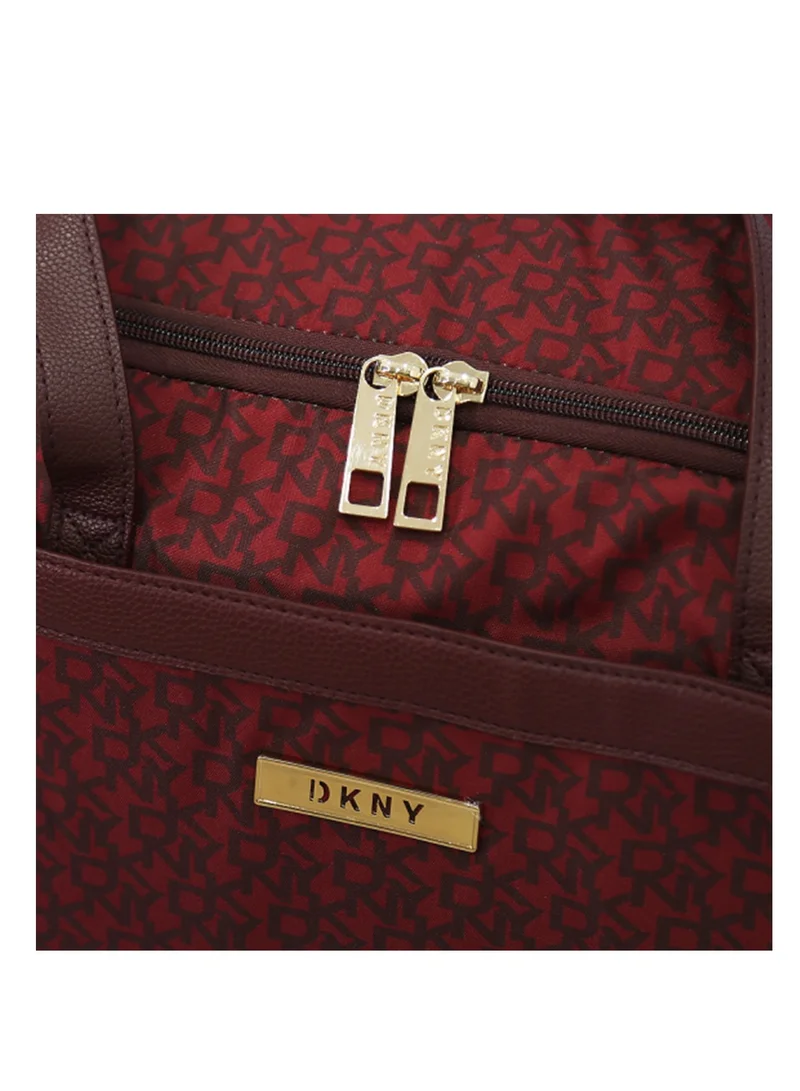 DKNY Dkny Vintage Signature Wheels Duffle Bag for Unisex | Ultra Lightweight Wheels 2 Color Bright Red