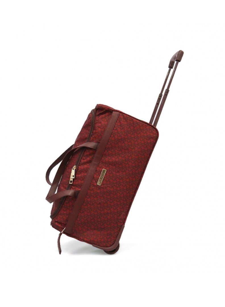 Dkny Vintage Signature Wheels Duffle Bag for Unisex | Ultra Lightweight Wheels 2 Color Bright Red - Image 1